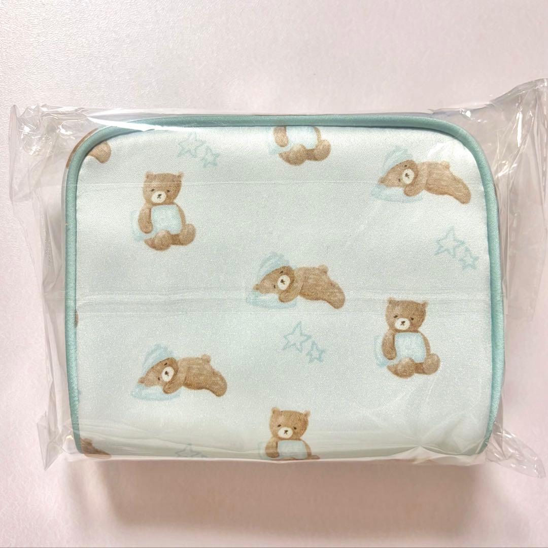 JIN ジェラートピケ BEAR PATTERN POUCH (MINT)