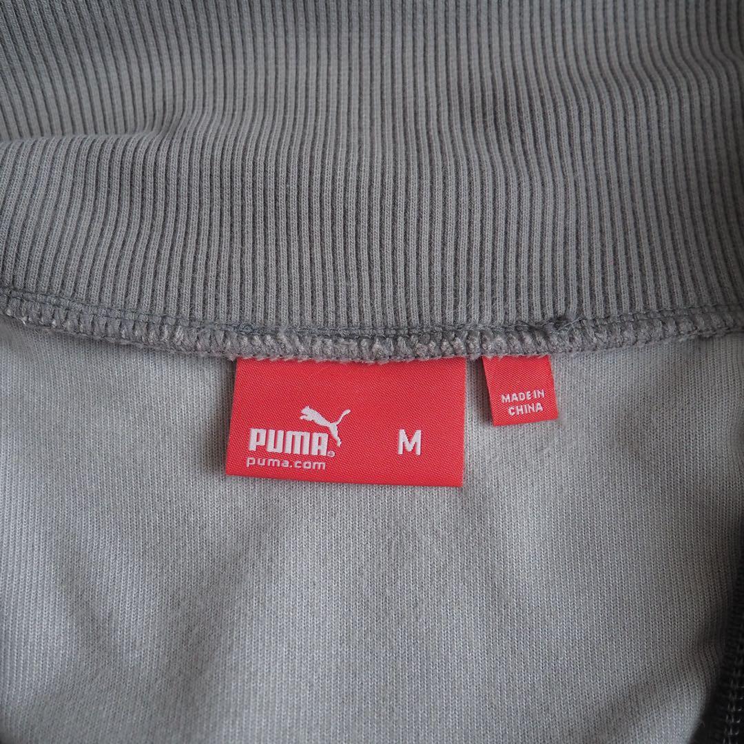 PUMA プーマ T7 ベロア セットアップ 刺繍ロゴ グレー メンズ Mサイズ