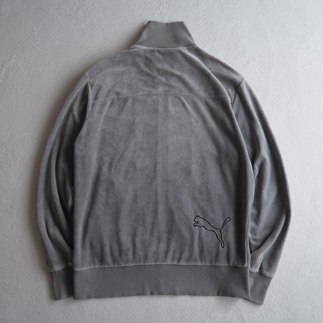 PUMA プーマ T7 ベロア セットアップ 刺繍ロゴ グレー メンズ Mサイズ