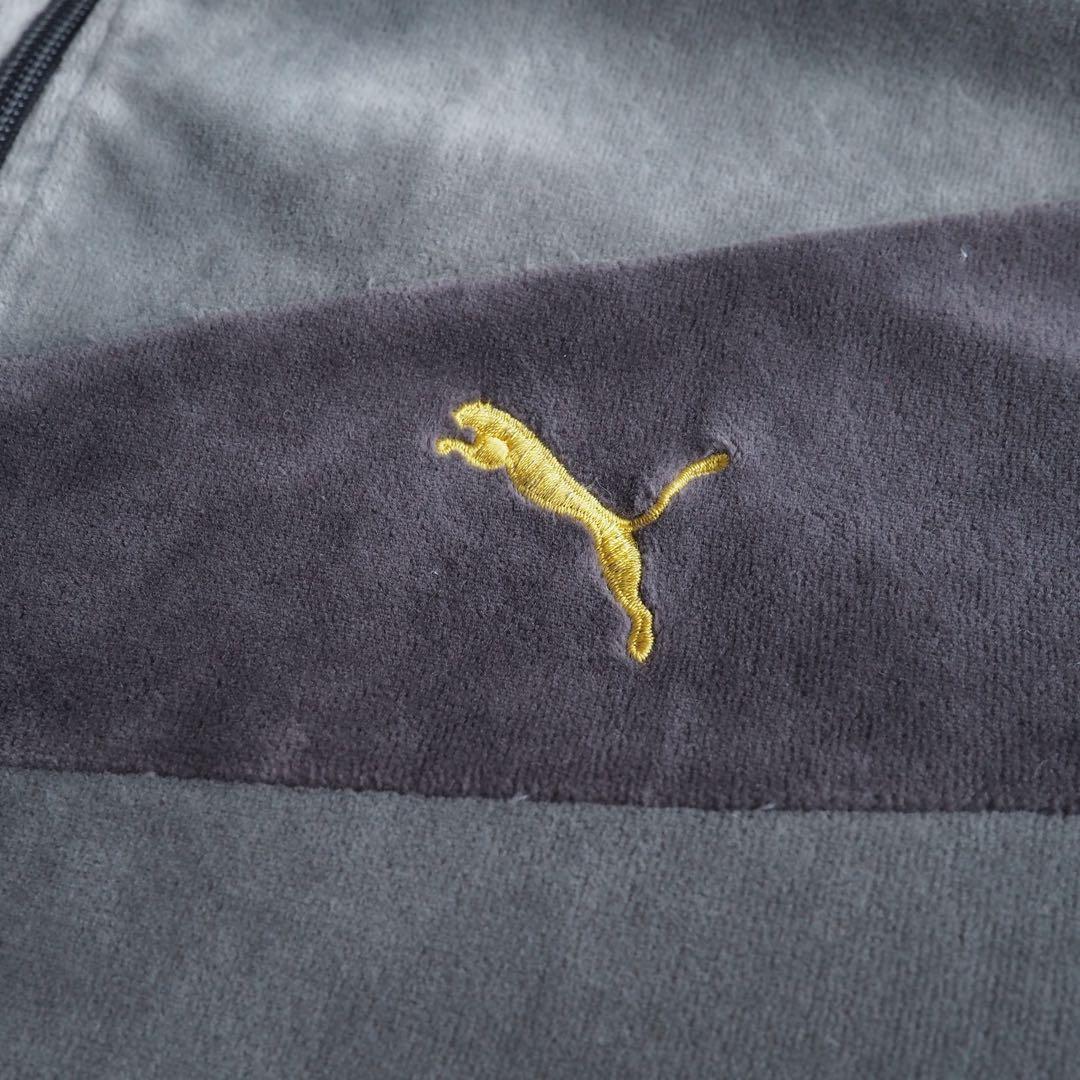 PUMA プーマ T7 ベロア セットアップ 刺繍ロゴ グレー メンズ Mサイズ