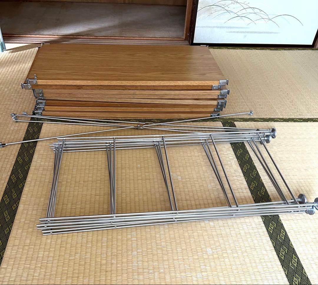 無印良品 ステンレスユニットシェルフ オーク材棚 ワイド 小 2台セット