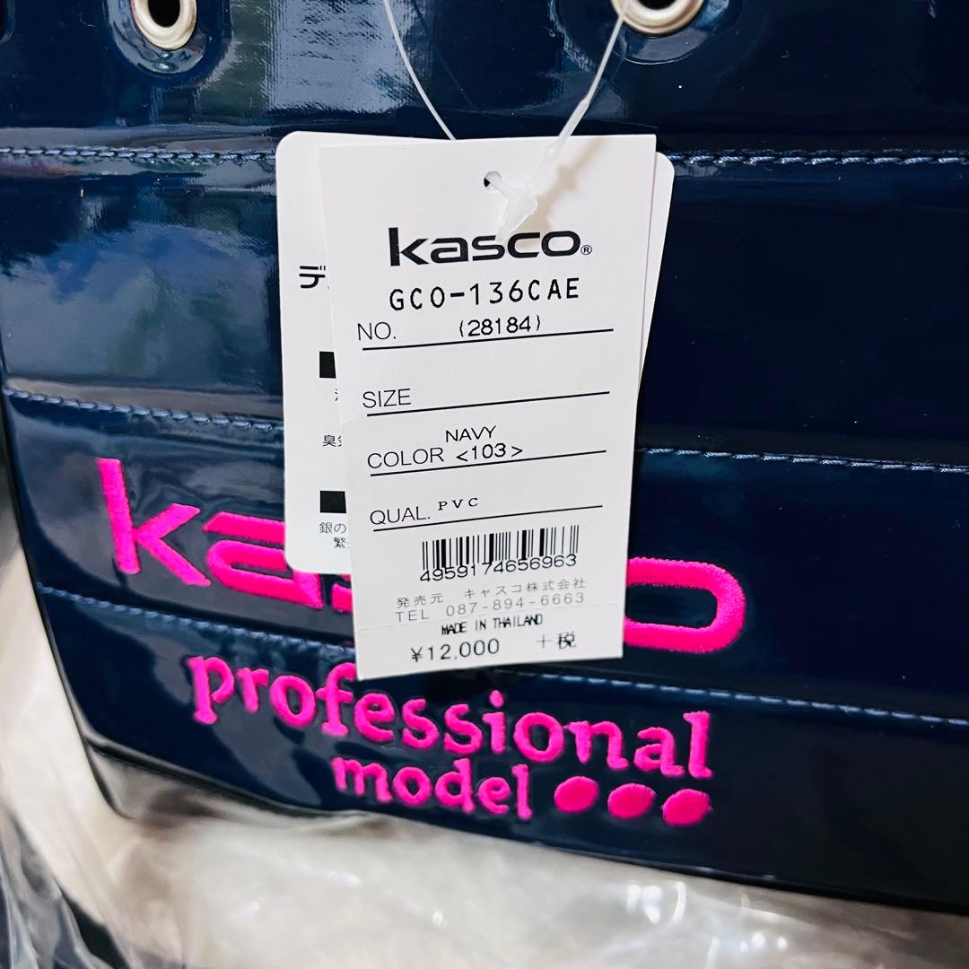 新品 メンズ kasco キャスコ ゴルフバッグ ゴルフ ネイビー エナメル