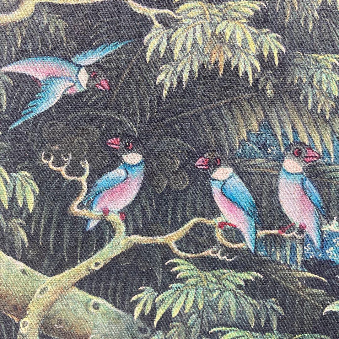 バリ絵　精緻な極細密画　超絶画法によって描かれたバリ島の民族画 約35×31cm