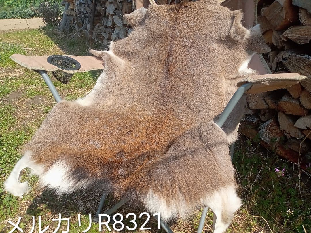 天然日本鹿の冬毛　ラグ