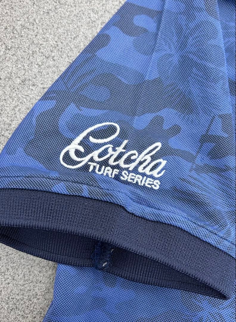 GOTCHA GOLF ガッチャゴルフ ポロシャツ ブルー カモフラージュ XL