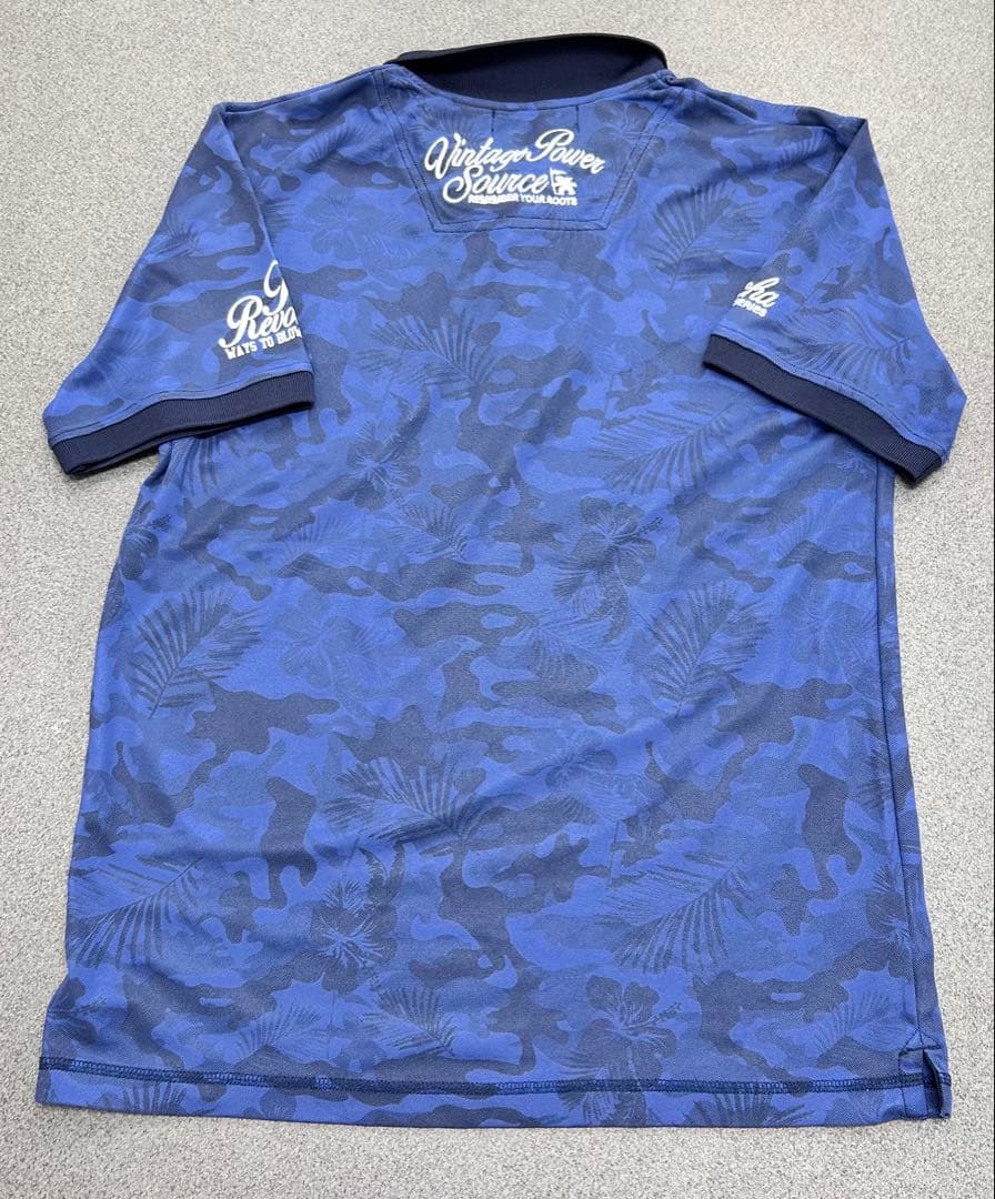 GOTCHA GOLF ガッチャゴルフ ポロシャツ ブルー カモフラージュ XL