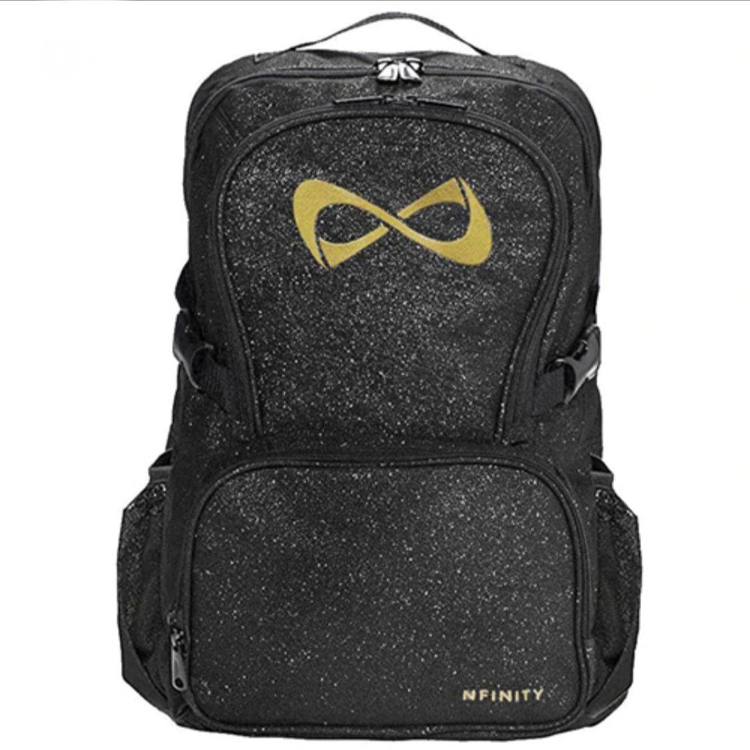 NFINITY バックパック スパークル　チアリュック　ブラック×ゴールド