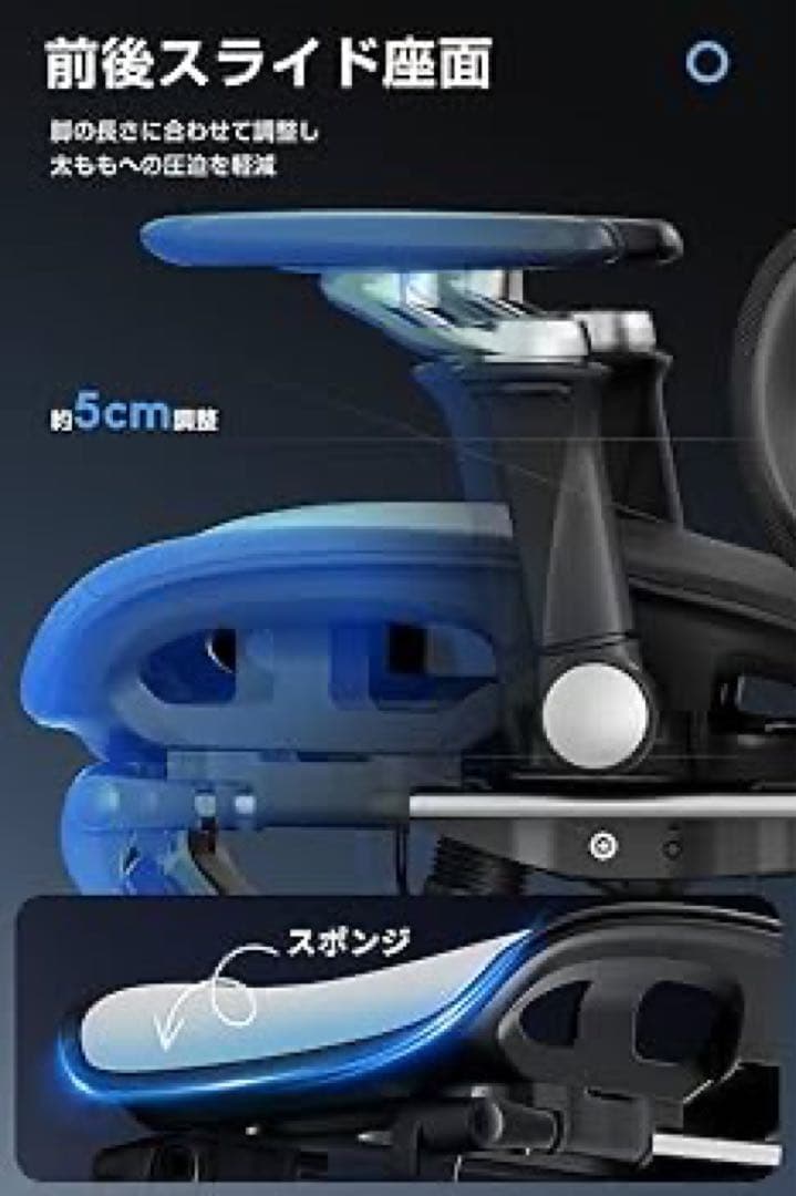 【未使用 新品】高級品フットレスト付 3Dヘッドレスト オフィスチェア人体工学
