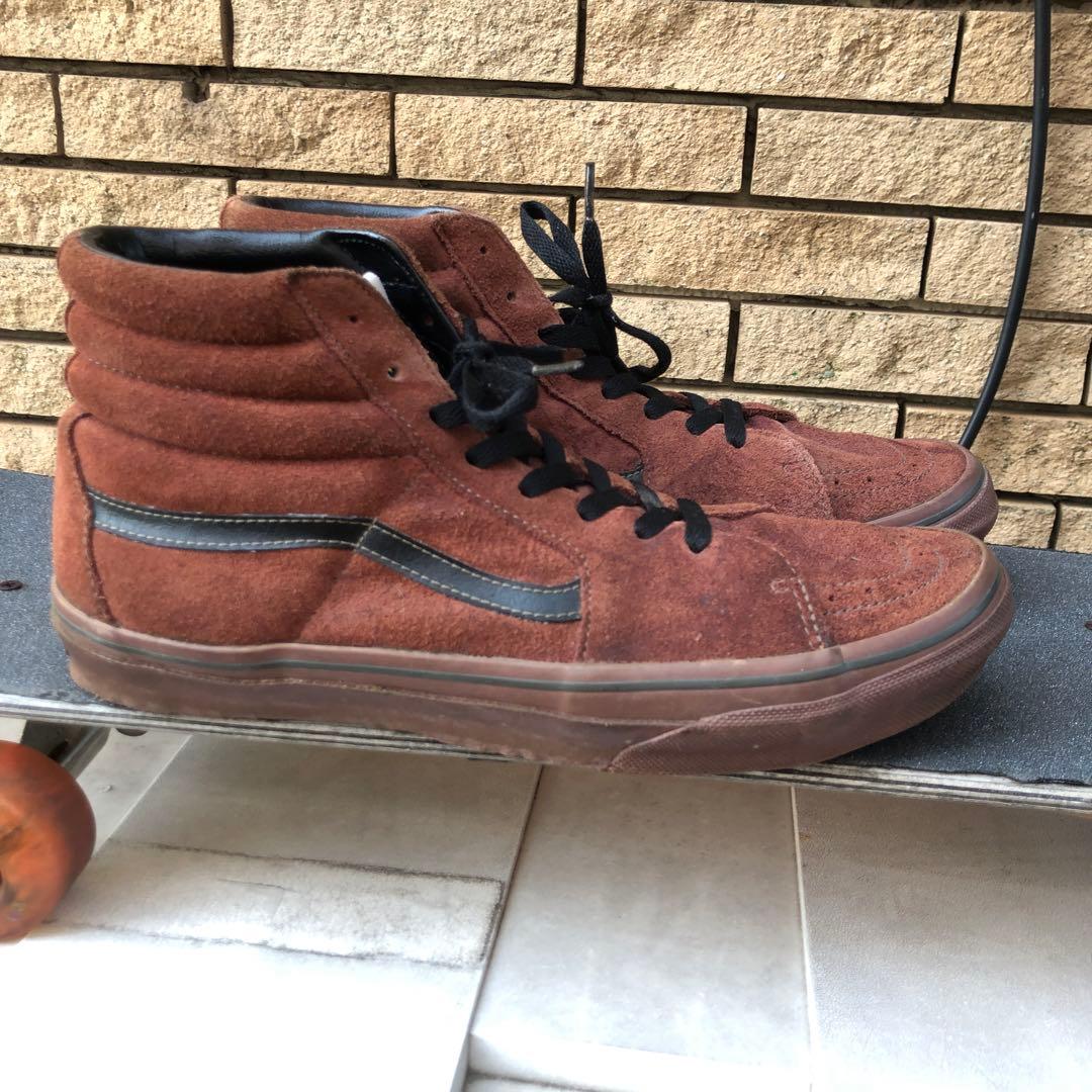 27cmレア　希少バンズvans スケートシューズ　スエード　エンジ