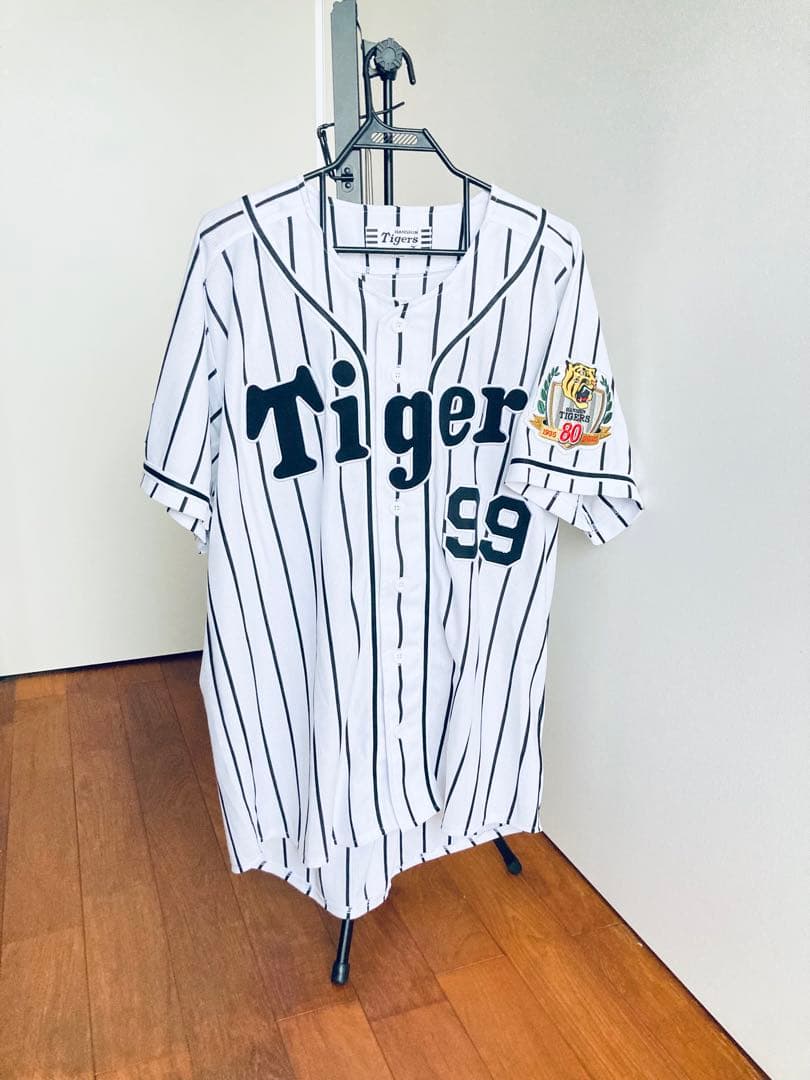 阪神タイガース 狩野　80周年ワッペン付き　ユニフォームL 刺繍　狩野恵輔ミズノ