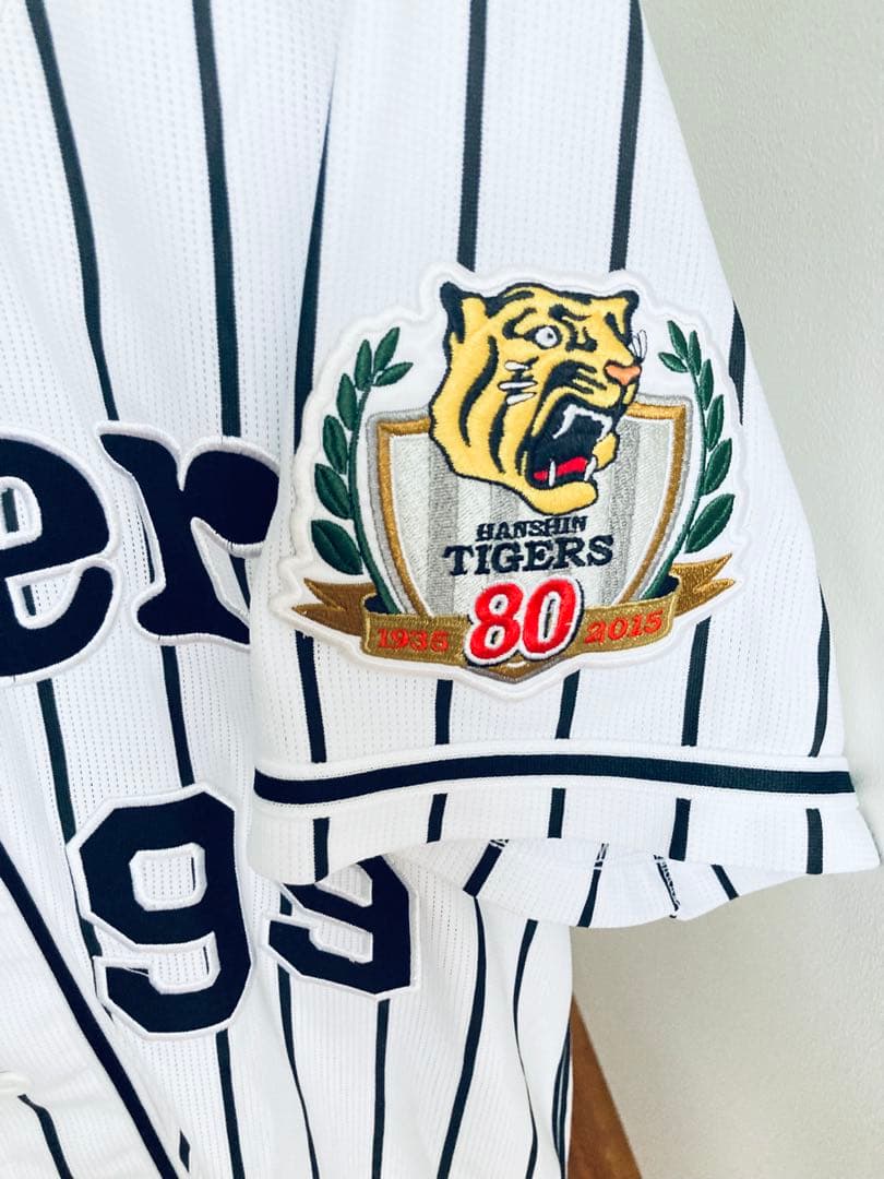 阪神タイガース 狩野　80周年ワッペン付き　ユニフォームL 刺繍　狩野恵輔ミズノ