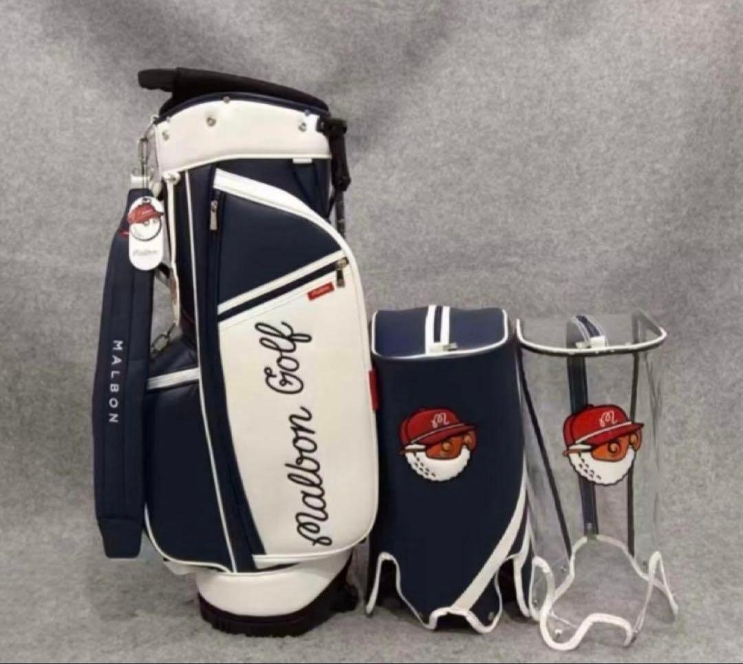 マルボンゴルフ malbon キャディバッグ ネイビー新品