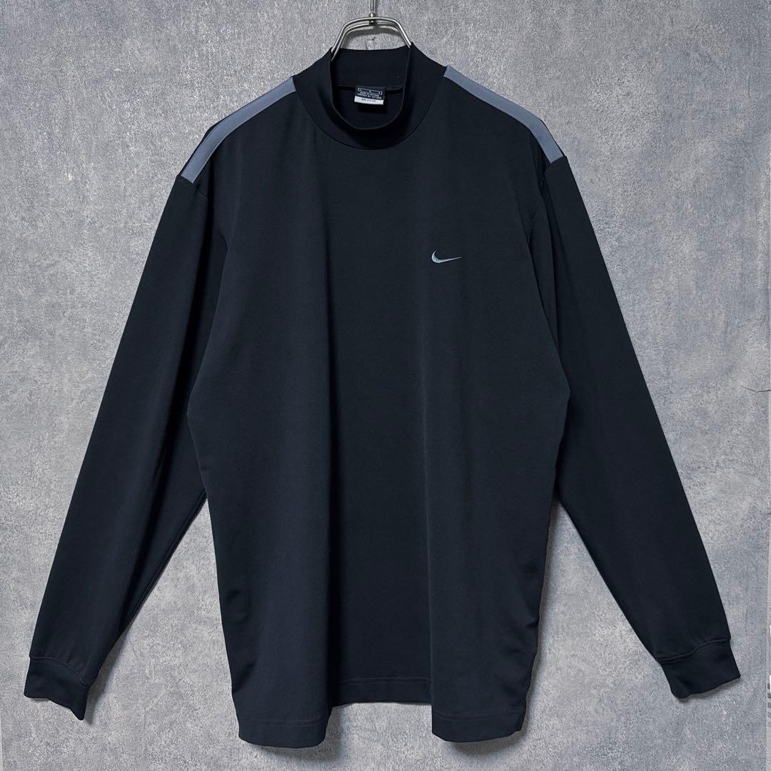 NIKE GOLF ナイキゴルフ 刺繍ロゴ 長袖 モックネック シャツ ブラック