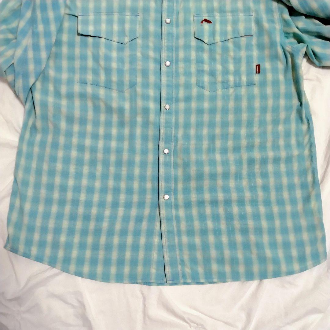 【サイズ2XL・オンブレチェック】シムス フィッシング ウエスタンシャツ 釣り