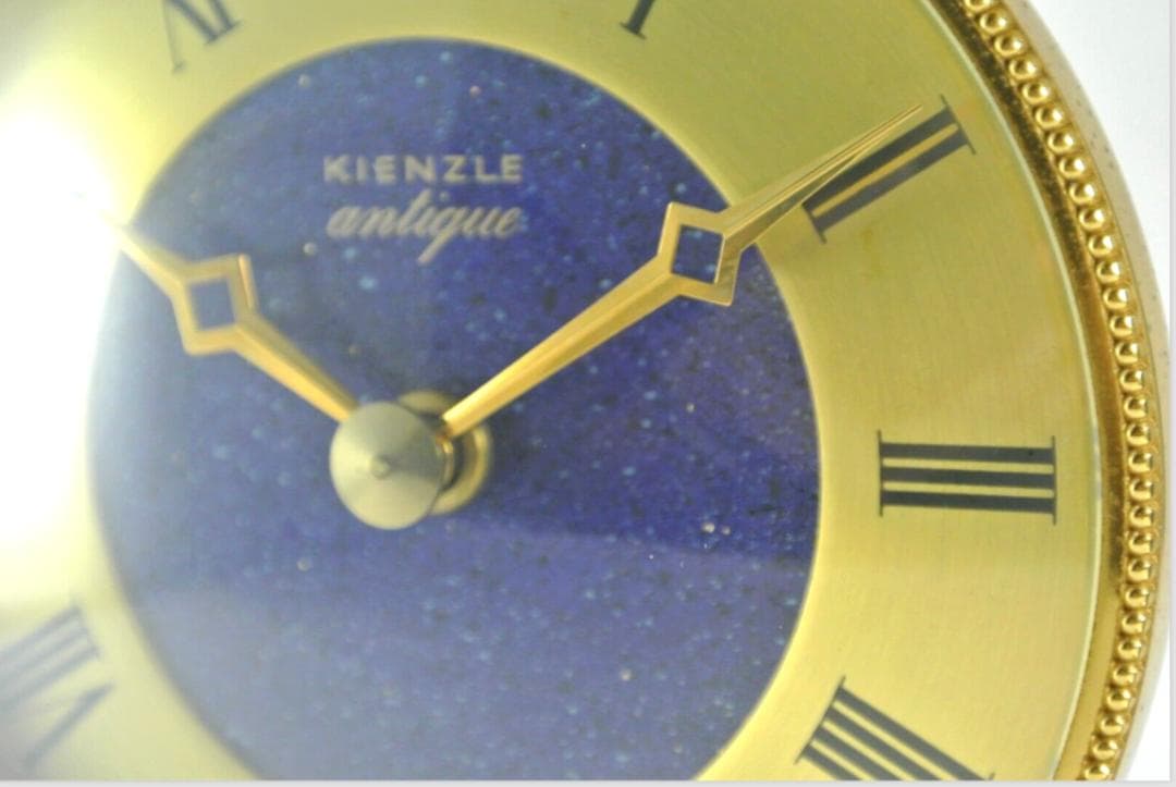 美品Kienzle キンツレ・ヴィンテージ 置時計 ゴールド/ラピスブルー