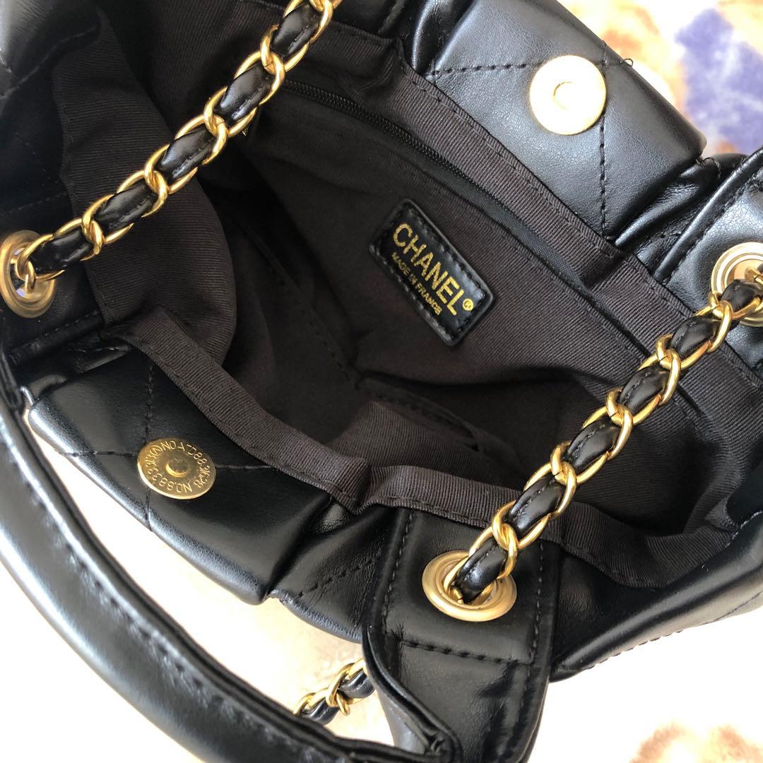 ノベルティ CHANEL ブラックリボンショルダーバッグ ボウバッグ
