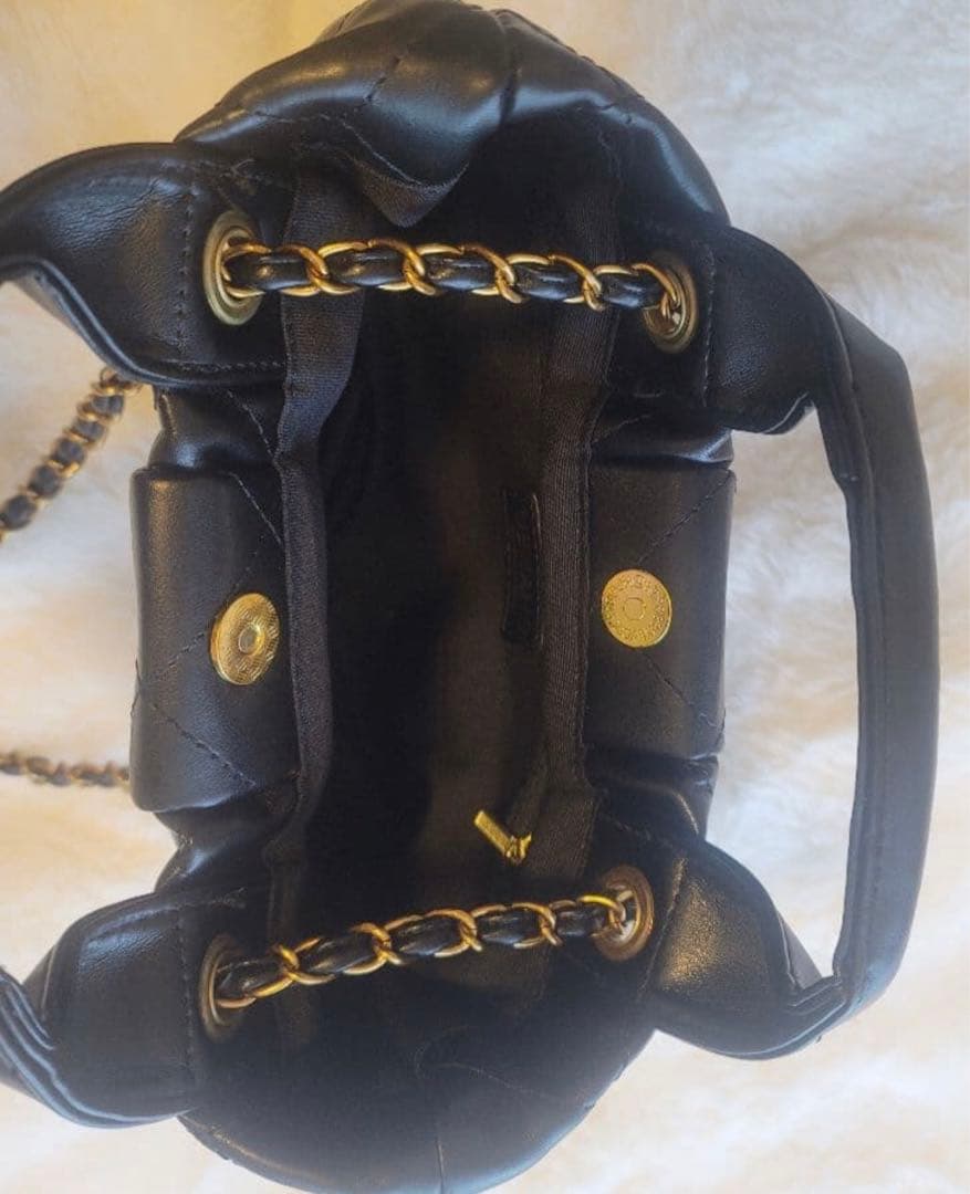 ノベルティ CHANEL ブラックリボンショルダーバッグ ボウバッグ