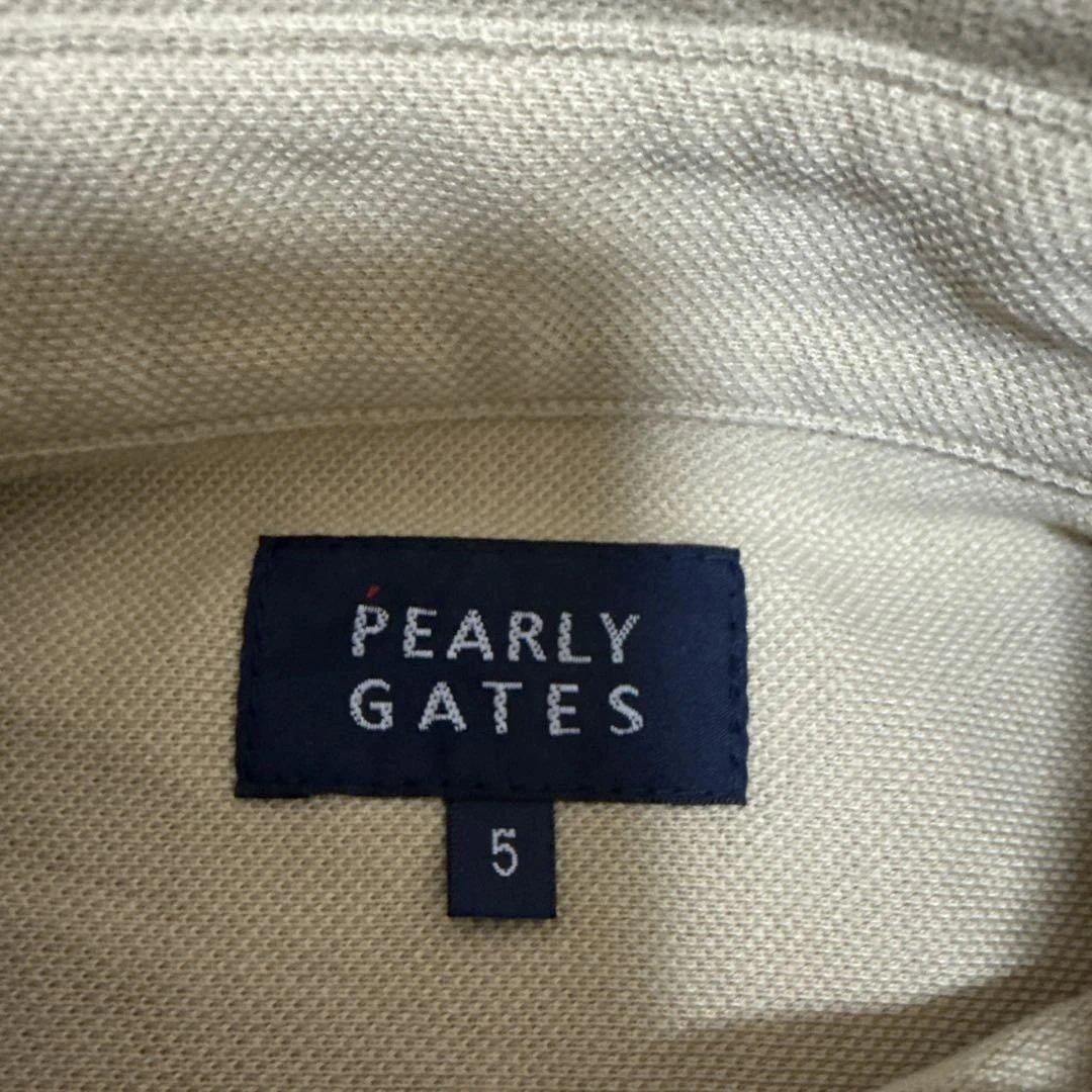 PEARLY GATES ゴルフ長袖ポロシャツ ボタンダウンサイズ5 ベージュ