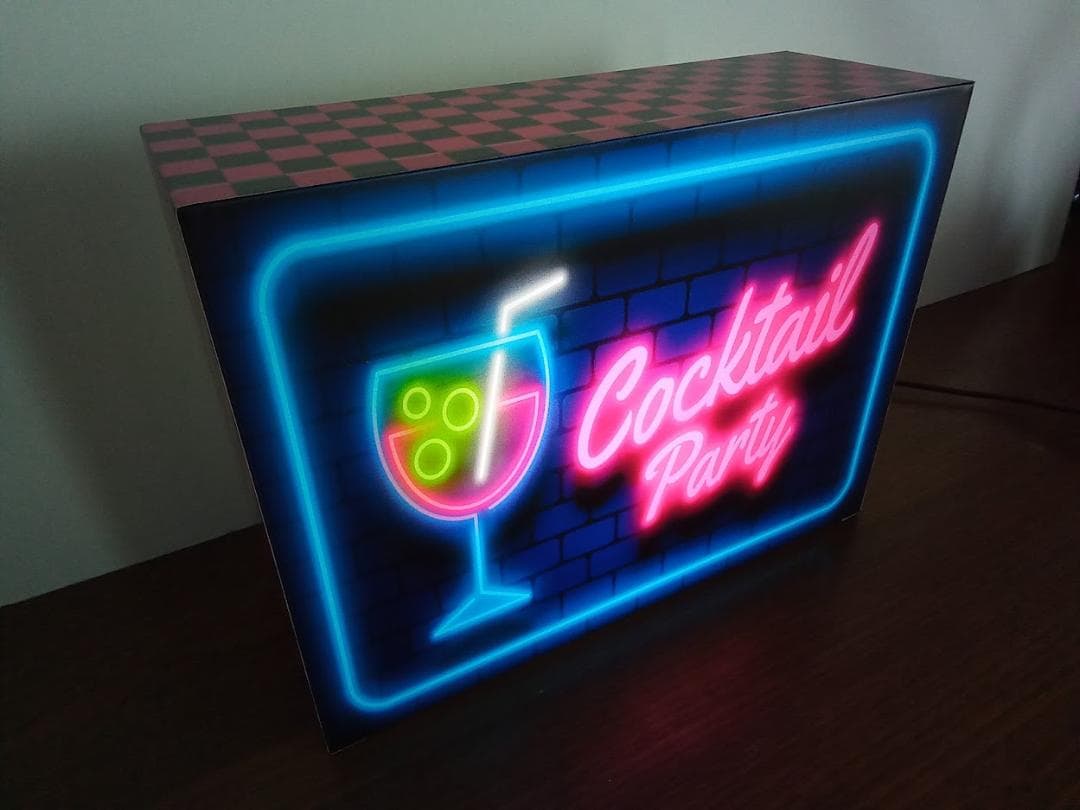 カクテル カフェバー パブ サイン 看板 置物 雑貨 LED2wayライトBOX