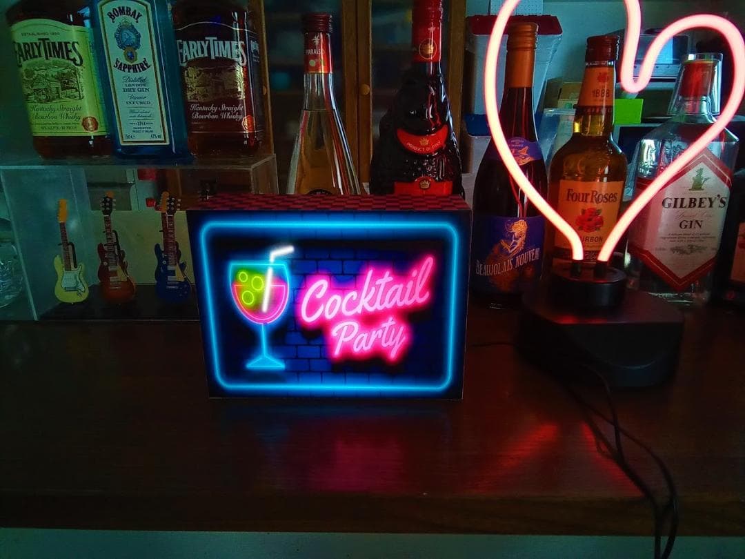 カクテル カフェバー パブ サイン 看板 置物 雑貨 LED2wayライトBOX