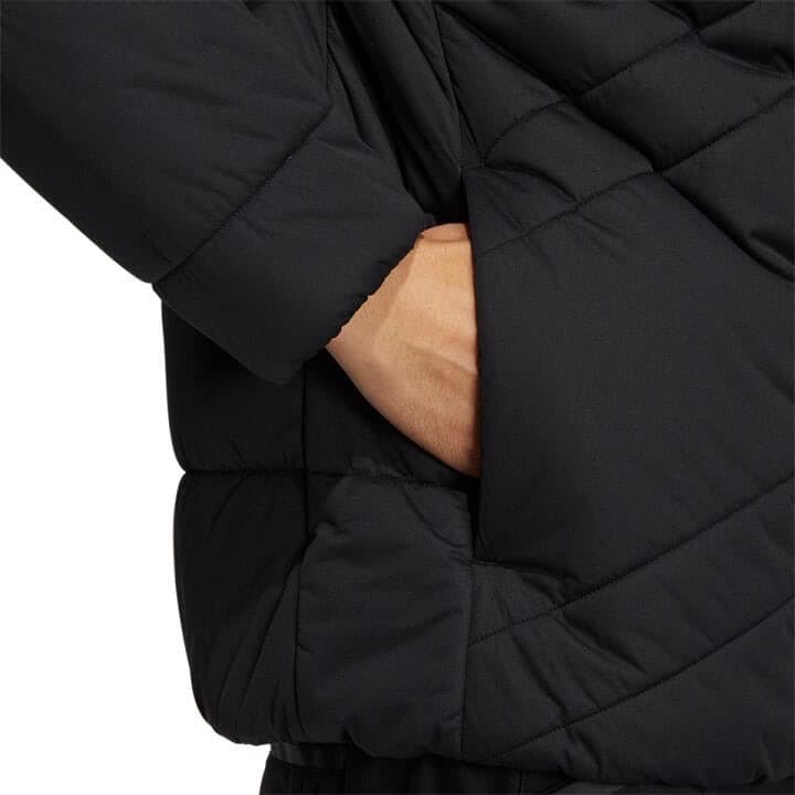 【L】秋冬 アディダス ゴルフ 保温 中綿 キルティング ジャケット 黒
