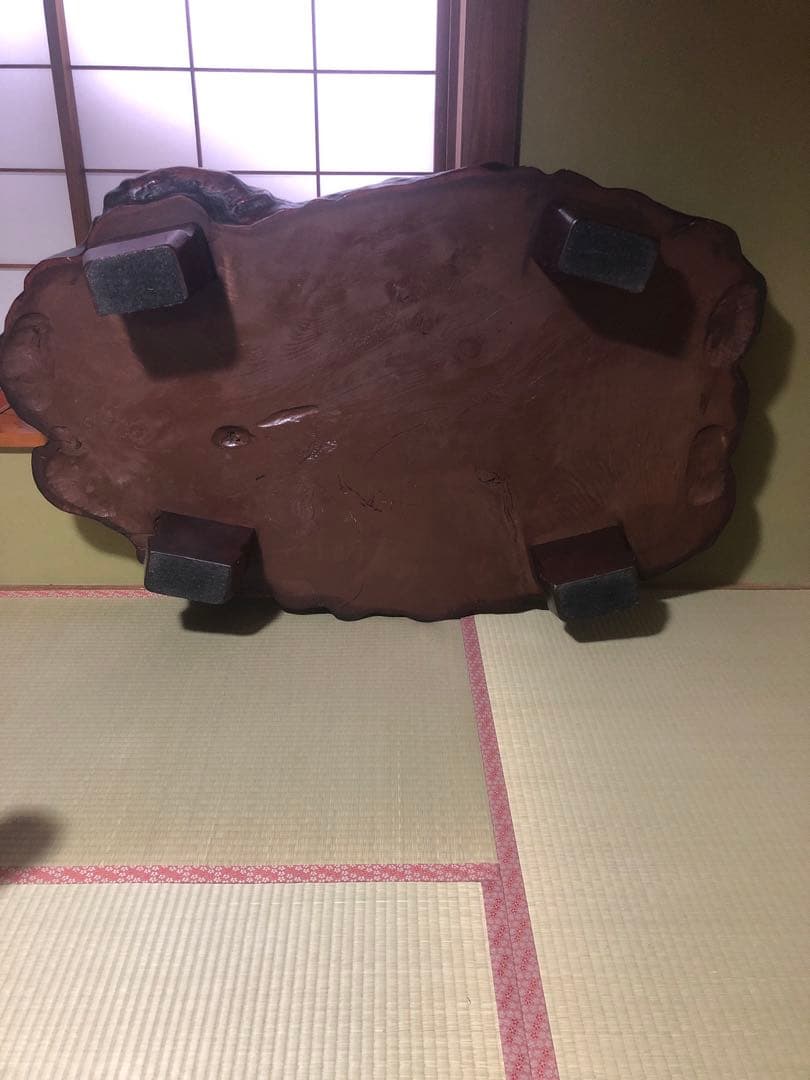 原木一枚板の座卓　引取り限定