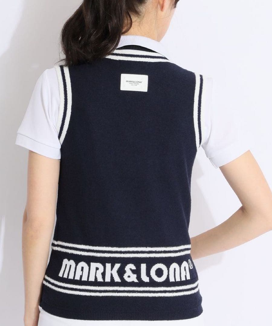 SALE！MARK & LONA ネイビー Vネックベスト 36
