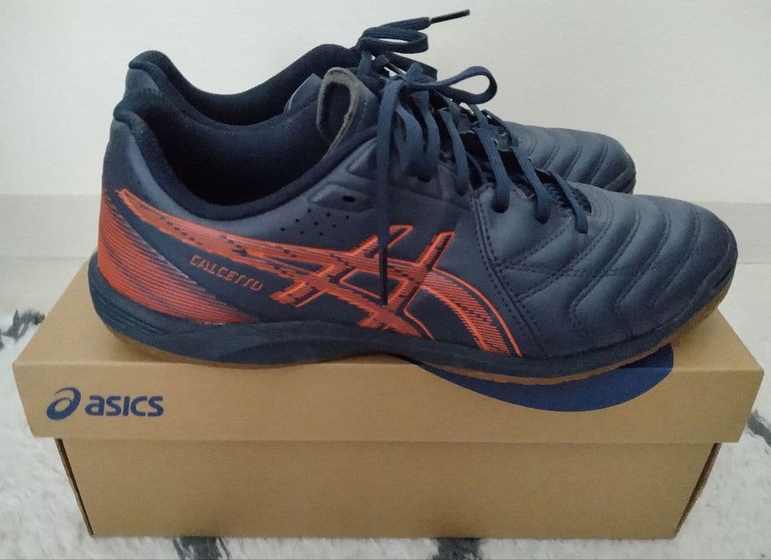 ASICS CALCITRU フットサルシューズ ネイビー/オレンジ
