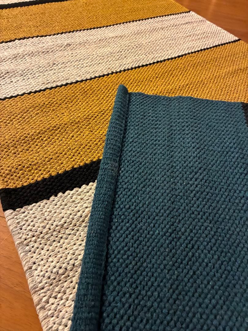 ヨガマット インド　手織りコットン　ハンドメイド
