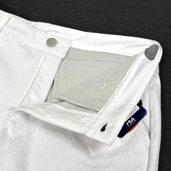 新品 フィラ ゴルフ 高周波キルト 3層ボンディング パンツ フリース 白 86