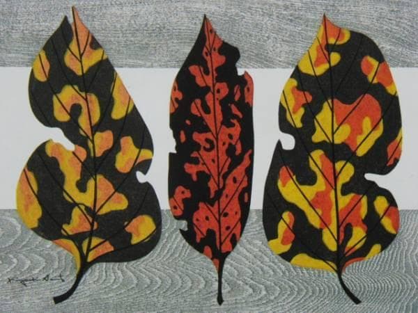 斎藤清、【秋模様】、希少な大判額装用画集より、美品、新品額装付