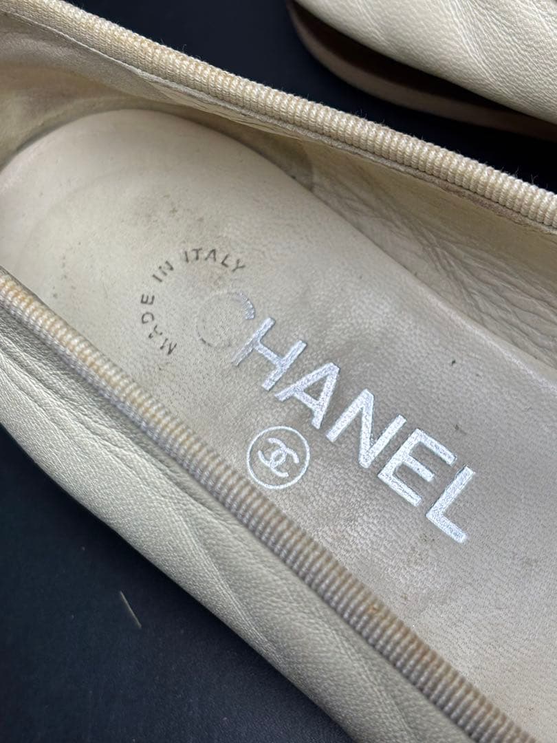 CHANEL バレエシューズ フラット シャネル バイカラー 36 1/2C