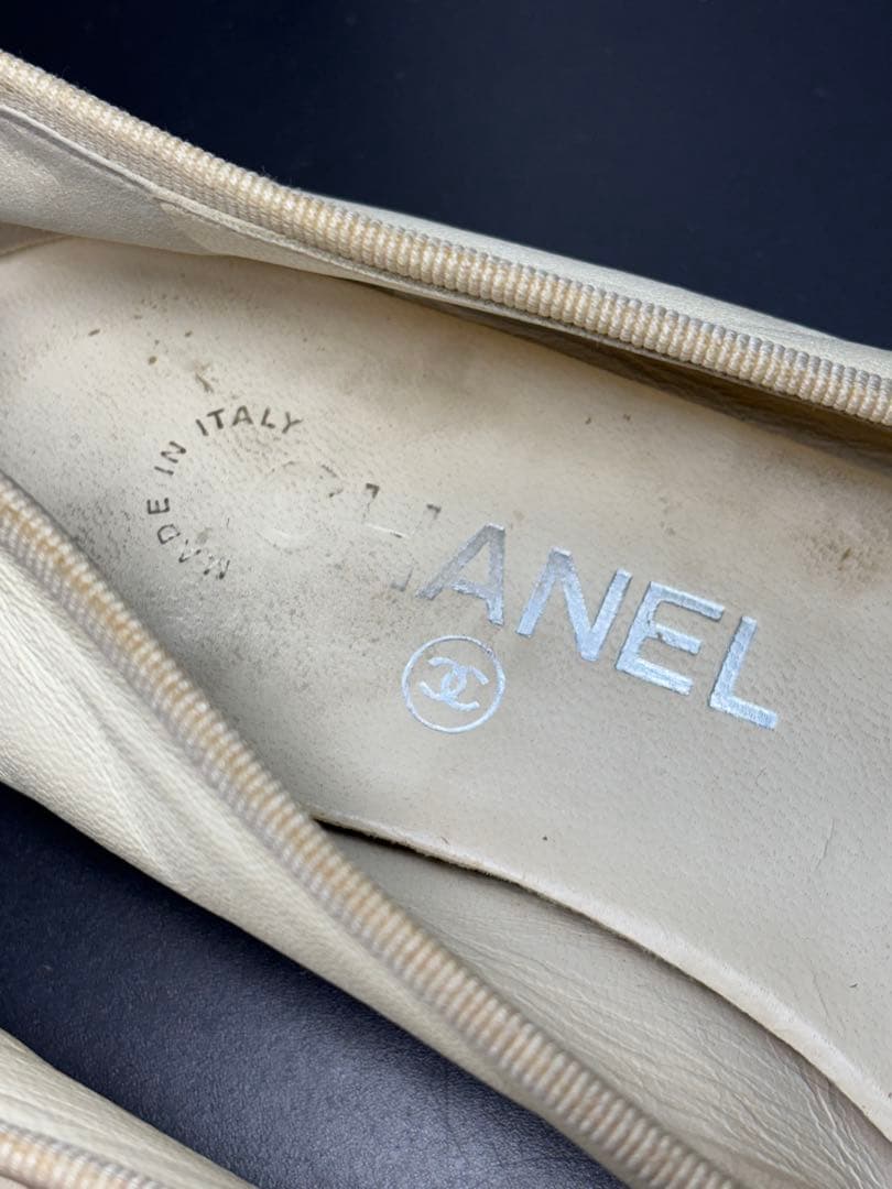 CHANEL バレエシューズ フラット シャネル バイカラー 36 1/2C