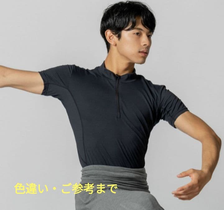 りこりこ　新品　チャコット　メンズジップアップトップ S バレエ　ネイビー
