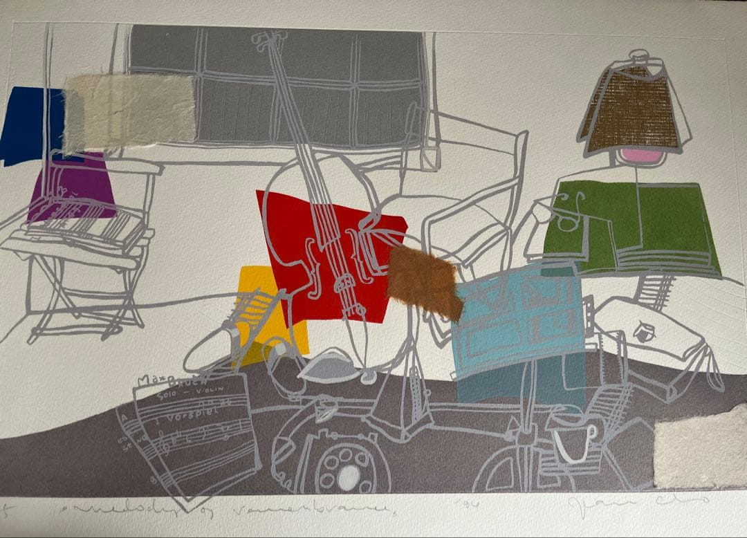 版画　シルクスクリーン　コラージュ　限定25 貴重　ジニー・キム　カナダ　新品額