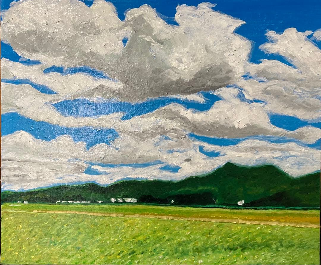油彩画 斐川平野　絵画のみＦ８号