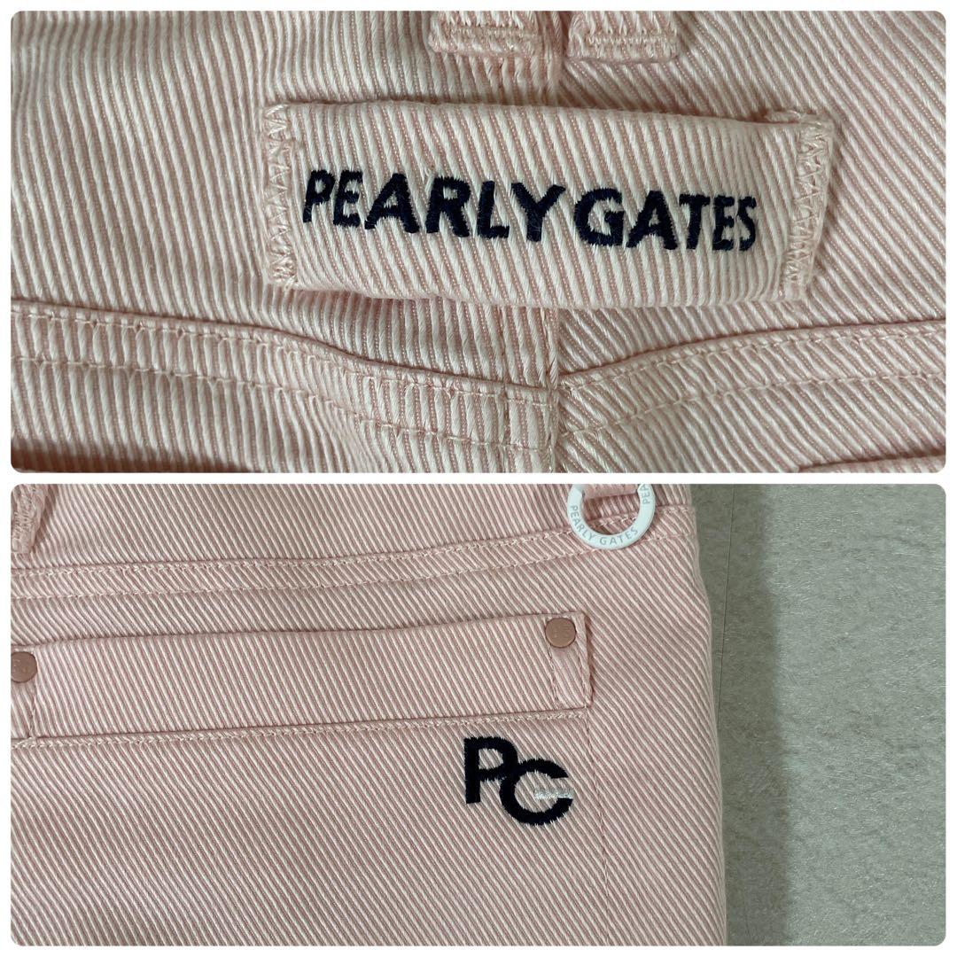古着 PEARLY GATES パンツ ロゴ刺繍 サイズ1 ピンク