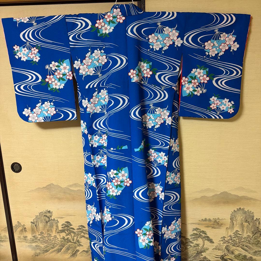 【美品】【高級】舞踊用 流水桜 引きずり Kimono