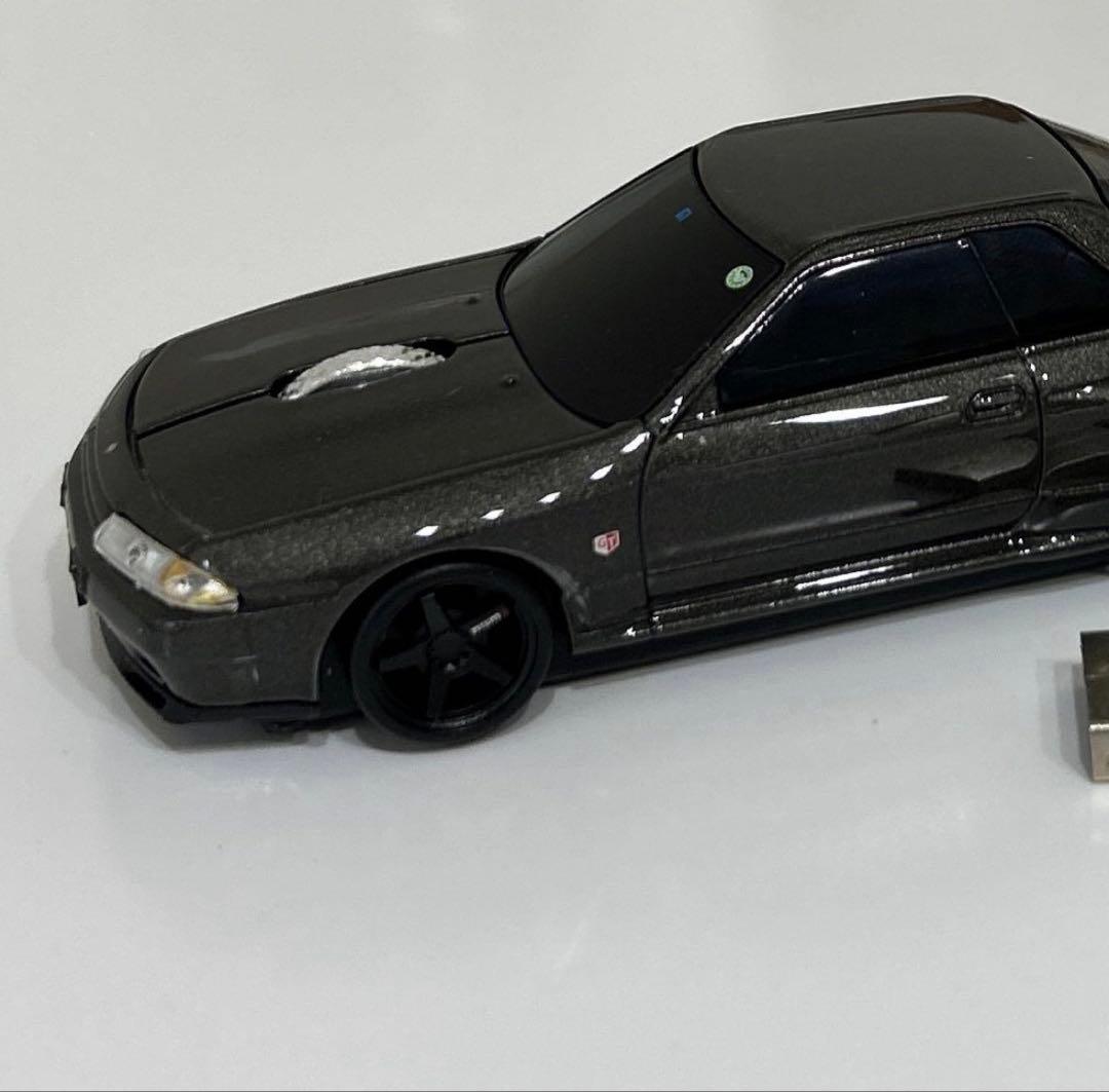 無線マウス NISSAN 日産スカイライン GT-R (BNR32) グレー