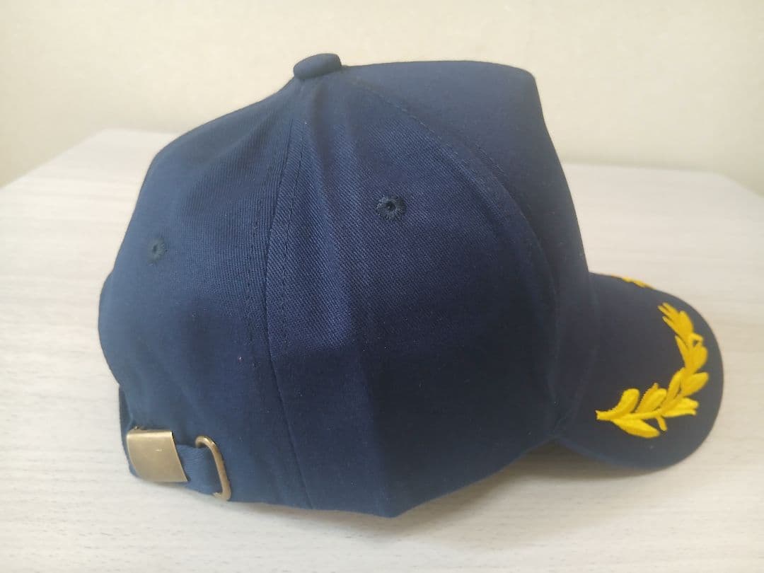 消防風　ネイビーキャップ 葉金色刺繍付き！