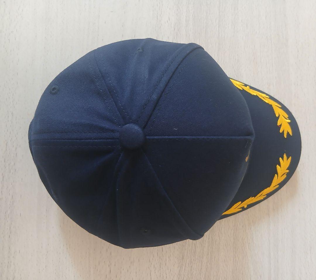 消防風　ネイビーキャップ 葉金色刺繍付き！