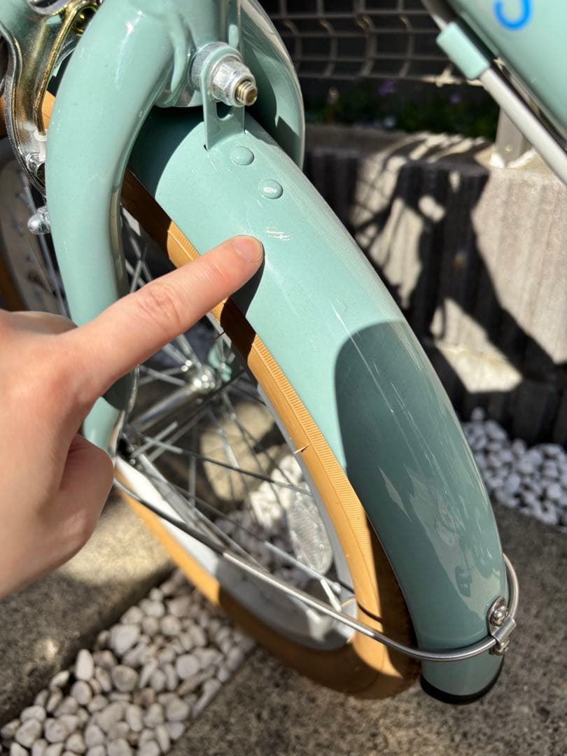 幼児用自転車 ミントグリーン 前面バスケット付き
