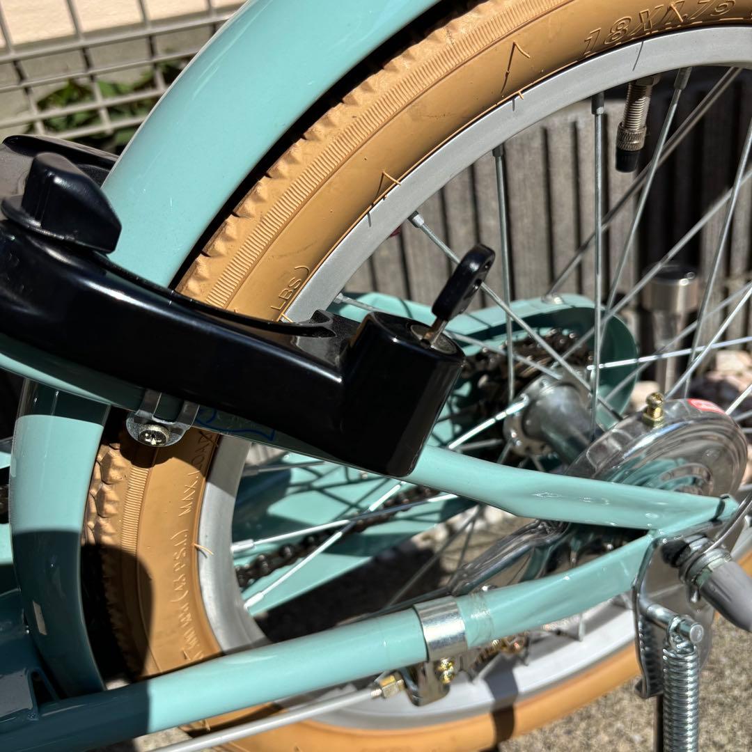 幼児用自転車 ミントグリーン 前面バスケット付き