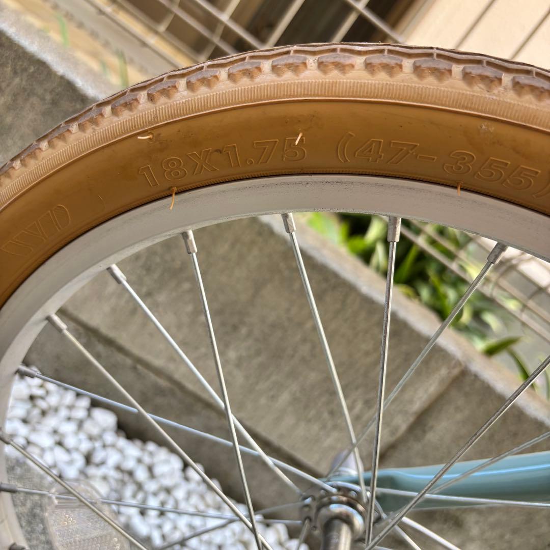 幼児用自転車 ミントグリーン 前面バスケット付き