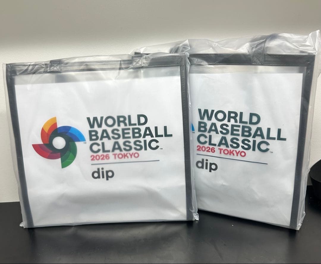 【未開封】WBCオリジナルクリアバック2個＋おまけ【コースター新聞ハリセン】