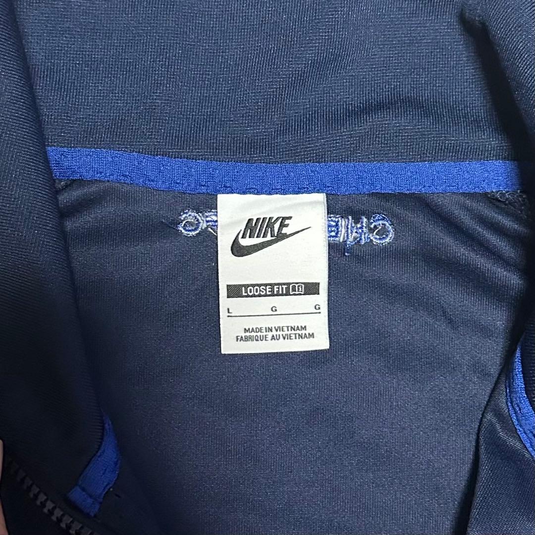 美品 NIKE × CHELSEA FCトラックジャケット Lネイビー 刺繍ロゴ