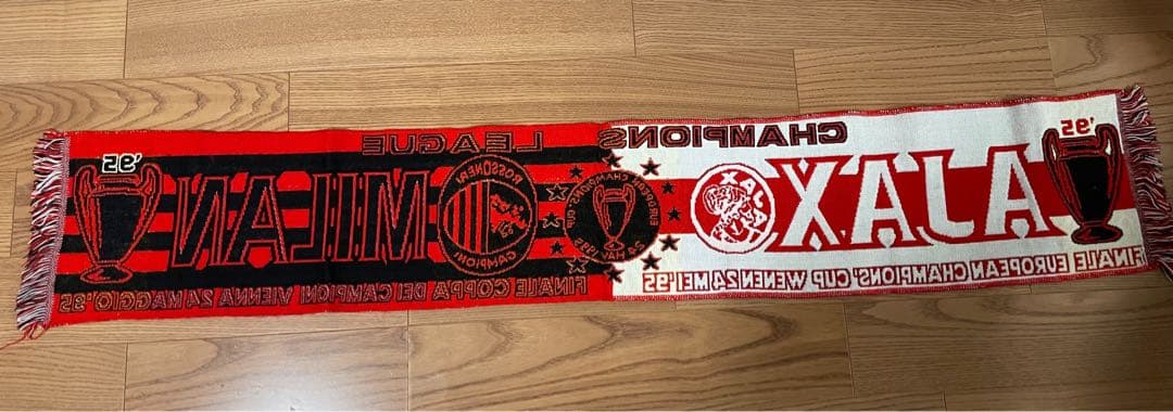 95年UEFAチャンピオンズリーグ決勝　ACミランvsアヤックス　大会マフラー