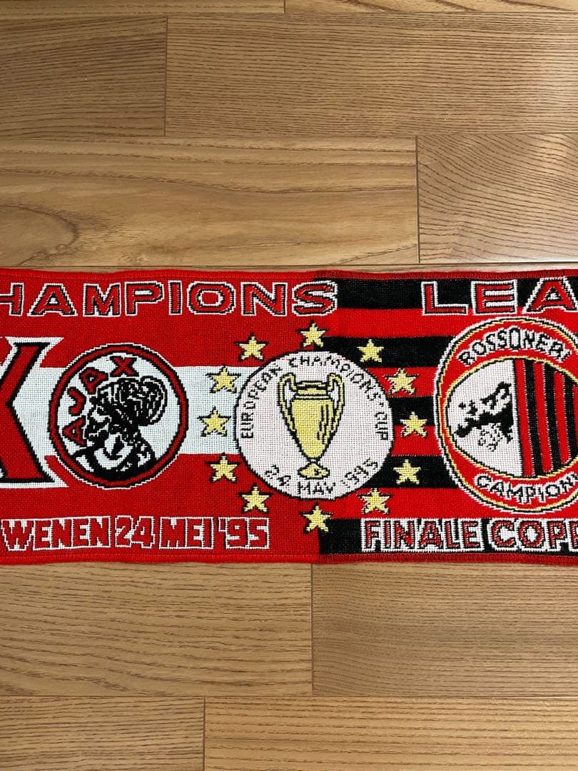 95年UEFAチャンピオンズリーグ決勝　ACミランvsアヤックス　大会マフラー