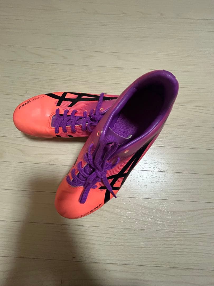ASICS スパイクシューズ ピンク/紫