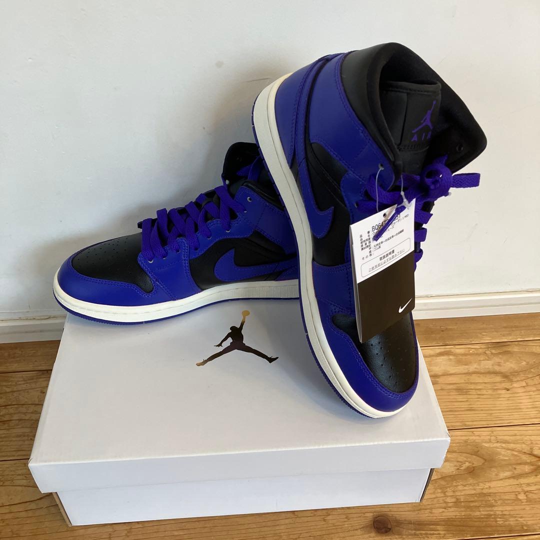 シューズ(男性用) Air Jordan 1 Mid Black Dark Concord 26cm